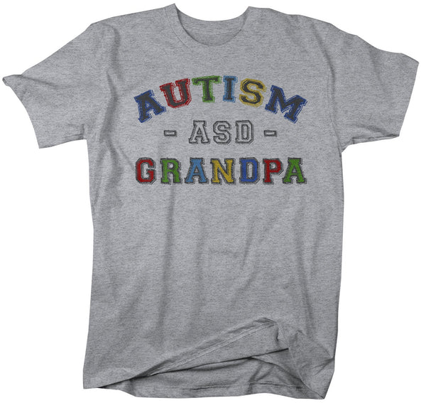 Men's Autism Grandpa Shirt ASD Autism Spectrum Shirts Awareness Tee Grandpas Grandfather Support Tee-Shirts By Sarah
