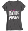 Women's Easter Shirt Teacher Bunny T-Shirts Cute Teachers Bunny Ears Easter TShirt Easter Tee Teacher Shirt