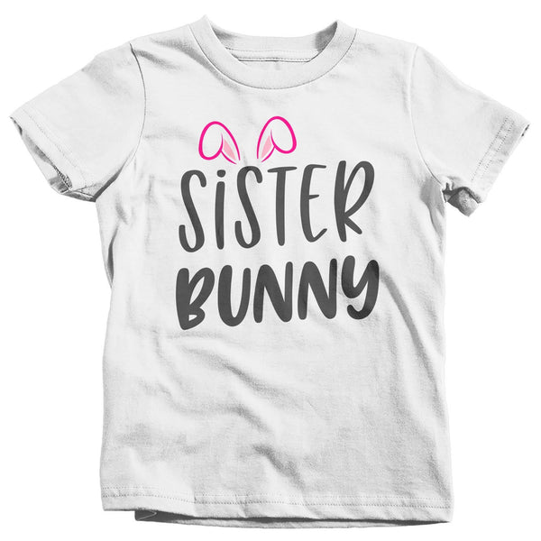 Girl's Easter Shirt Sister Bunny T-Shirts Cute Sisters Bunny Ears Easter TShirt Easter Tee Sister Shirt-Shirts By Sarah