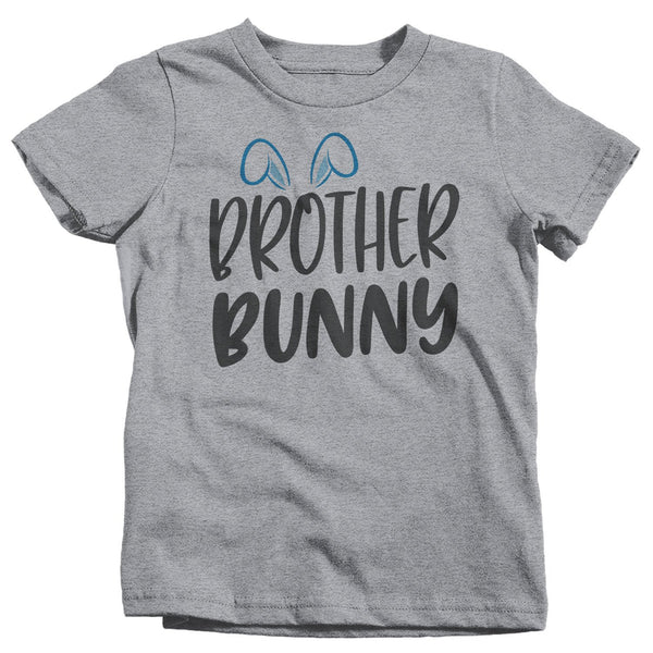 Boy's Easter Shirt Brother Bunny T-Shirts Cute Brothers Bunny Ears Easter TShirt Easter Tee Brother Shirt-Shirts By Sarah