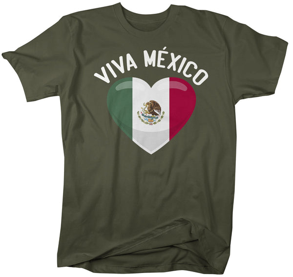 Men's Viva Mexico T Shirt Cinco De Mayo Shirts Mexican Heart Flag Graphic Tee Mexican Pride Tshirt-Shirts By Sarah