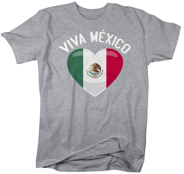 Men's Viva Mexico T Shirt Cinco De Mayo Shirts Mexican Heart Flag Graphic Tee Mexican Pride Tshirt-Shirts By Sarah