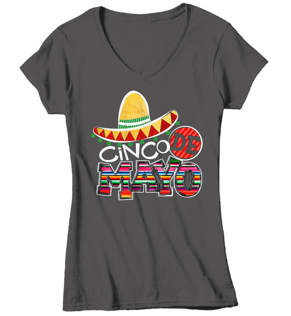Women's Cinco De Mayo T Shirt Mexico Shirts Mexican Sombrero Graphic Tee Mexican Pride Tshirt-Shirts By Sarah