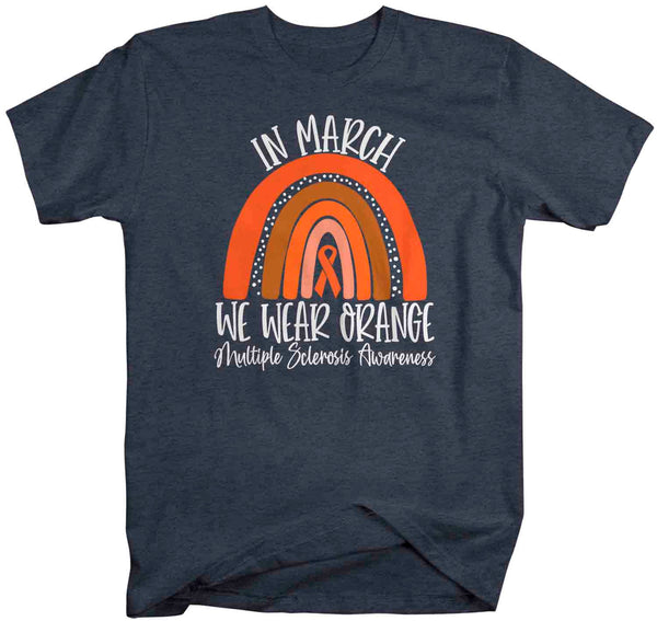 Men's MS Shirt In March We Wear Orange T Shirt MS Tee Cute Rainbow Shirt Multiple Sclerosis Shirt Awareness Man Unisex-Shirts By Sarah