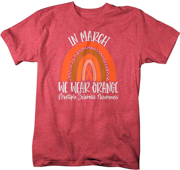 Men's MS Shirt In March We Wear Orange T Shirt MS Tee Cute Rainbow Shirt Multiple Sclerosis Shirt Awareness Man Unisex-Shirts By Sarah