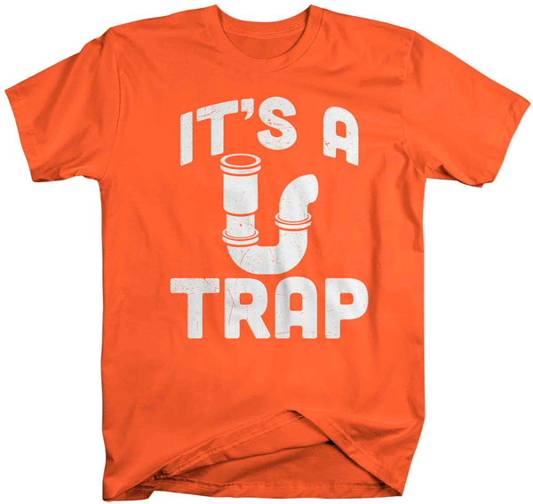 Men's Funny Plumber Shirt It's a Trap T Shirt Plumber Tee Plumber Drain Trap Gift Shirt for Plumber Unisex Tee Pipe Union Worker-Shirts By Sarah