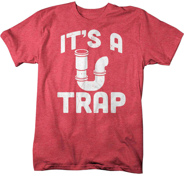 Men's Funny Plumber Shirt It's a Trap T Shirt Plumber Tee Plumber Drain Trap Gift Shirt for Plumber Unisex Tee Pipe Union Worker-Shirts By Sarah