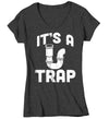 Women's V-Neck Funny Plumber Shirt It's a Trap T Shirt Plumber Tee Plumber Drain Trap Gift Shirt for Plumber Ladies Tee Pipe Union Worker