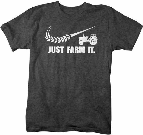 Men's Funny Farm T Shirt Just Farm It Farmer Shirt Farming Shirt Farmer Gift Idea Tractor T-Shirt Wheat-Shirts By Sarah