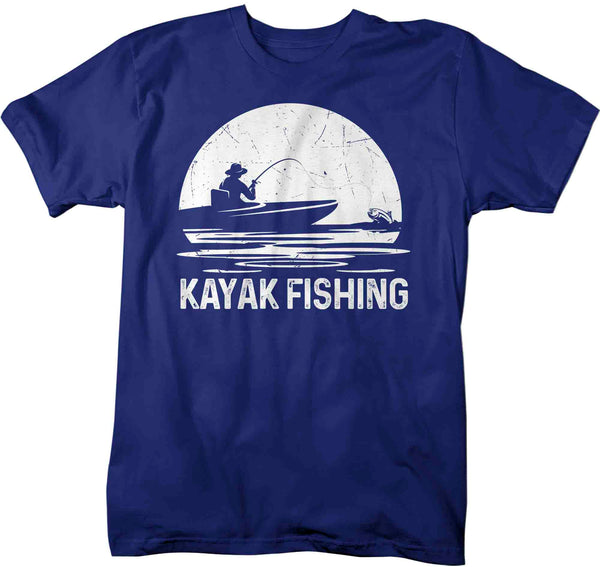Men's Fishing Kayaker Shirt Fisherman Kayak T Shirt Kayaking Catch Fish Gift Paddle River Lake Outdoor Man Unisex Tee-Shirts By Sarah