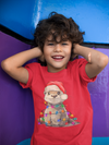 Kids Christmas Shirt Baby Otter XMas Lights T Shirt Cute Tee Tree Lights Santa Hat Sea Otter Holiday Funny Graphic Tshirt Unisex Youth