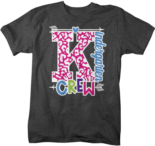 Men's Kindergarten Teacher T Shirt Kindergarten Crew T Shirt Cute Leopard Print Shirt K Teacher Gift Shirts-Shirts By Sarah