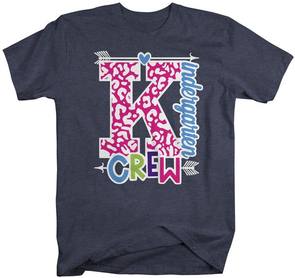 Men's Kindergarten Teacher T Shirt Kindergarten Crew T Shirt Cute Leopard Print Shirt K Teacher Gift Shirts-Shirts By Sarah