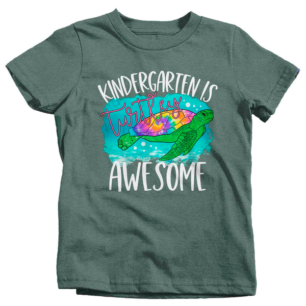 Kids Kindergarten Shirt Sea Turtle Awesome T Shirt Turtley Grade K Kinder Tie Die Rainbow Hippie Retro Boho Cute Tee Unisex Back To School-Shirts By Sarah