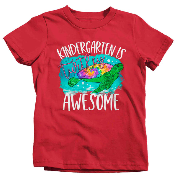 Kids Kindergarten Shirt Sea Turtle Awesome T Shirt Turtley Grade K Kinder Tie Die Rainbow Hippie Retro Boho Cute Tee Unisex Back To School-Shirts By Sarah