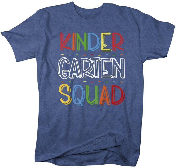 Men's Kindergarten Teacher T Shirt Kindergarten Squad T Shirt Cute Back To School Shirt Teacher Gift Shirts-Shirts By Sarah