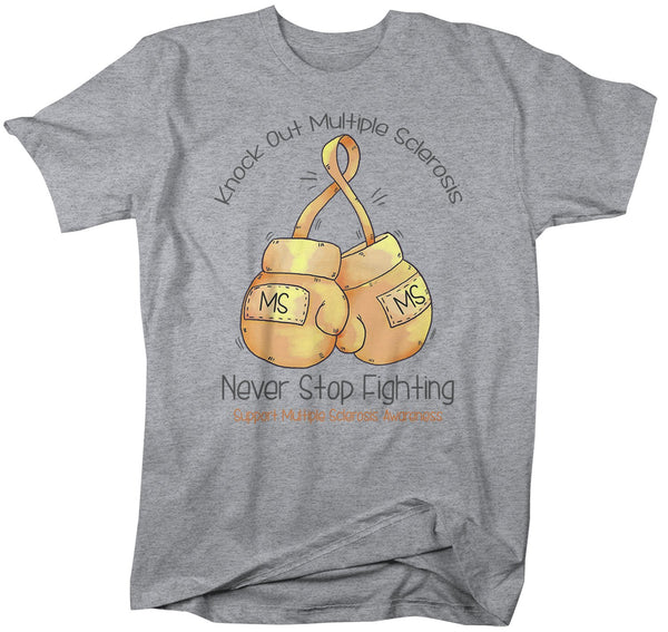 Men's MS T-shirt Knock Out Multiple Sclerosis Shirts Boxing Gloves TShirt Watercolor MS Shirts-Shirts By Sarah
