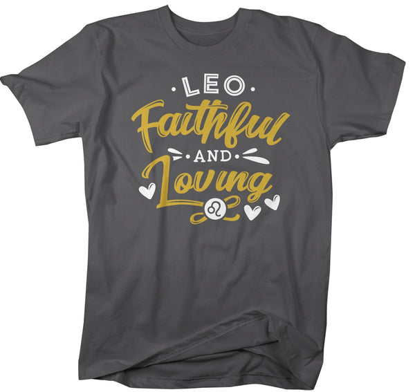 Men's Leo T-Shirt Faithful and Loving Shirt Horoscope Shirt Astrology Shirts Leo TShirt Astrological-Shirts By Sarah