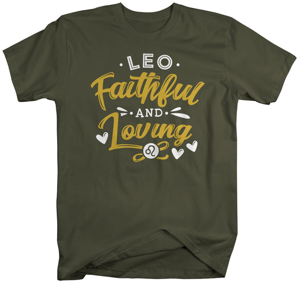 Men's Leo T-Shirt Faithful and Loving Shirt Horoscope Shirt Astrology Shirts Leo TShirt Astrological-Shirts By Sarah