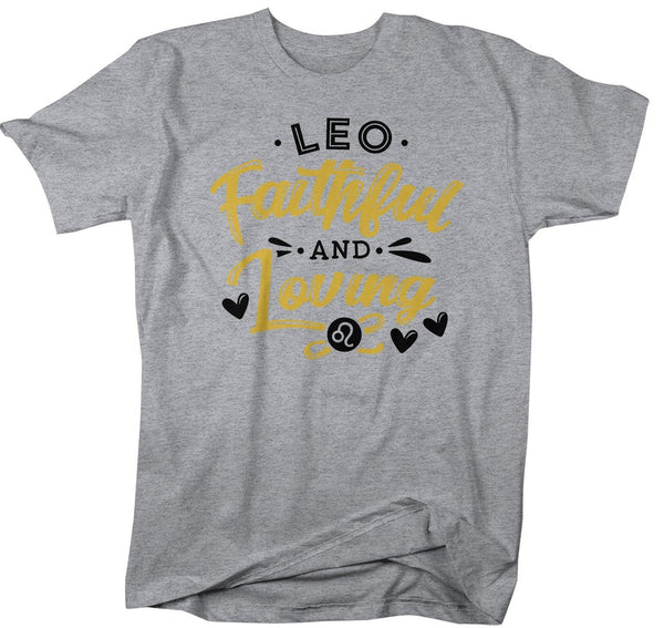 Men's Leo T-Shirt Faithful and Loving Shirt Horoscope Shirt Astrology Shirts Leo TShirt Astrological-Shirts By Sarah