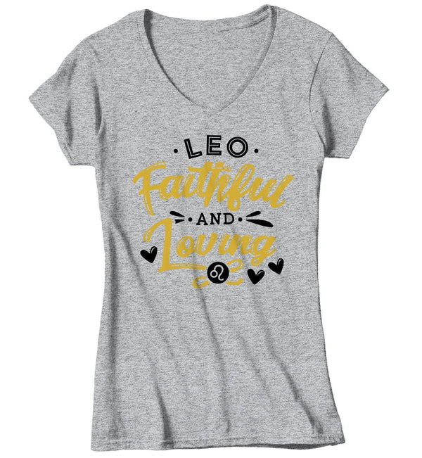 Women's Leo T-Shirt Faithful and Loving Shirt Horoscope Shirt Astrology Shirts Leo TShirt Astrological-Shirts By Sarah