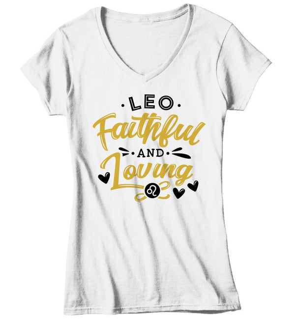 Women's Leo T-Shirt Faithful and Loving Shirt Horoscope Shirt Astrology Shirts Leo TShirt Astrological-Shirts By Sarah