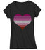 Women's V-Neck LGBT T Shirt Lesbian Pride Shirts Heart Lesbian T Shirt Heart Shirts Lesbian Pride T Shirts-Shirts By Sarah
