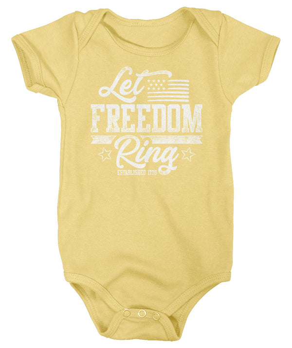 Baby Let Freedom Ring T Shirt Flag Shirt USA Patriotic TShirt Stars Stripes Tee Infant 4th July Gift Idea-Shirts By Sarah