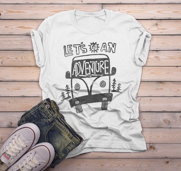 Men's Adventure T Shirt Vintage Van Hipster Shirts Camping Explore Wanderlust Tee-Shirts By Sarah