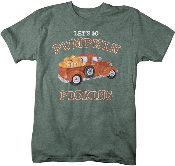 Men's Pumpkin Picking T Shirt Fall Shirts Let's Go Pumpkin Picking Shirts Vintage Truck Shirt Pumpkin Shirts Fall Shirts-Shirts By Sarah