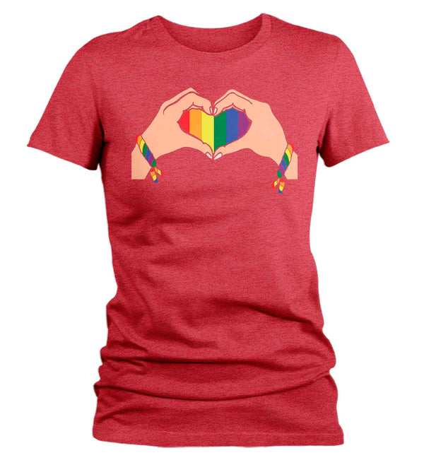 Women's Ally LGBT T Shirt LGBT Support Shirt Friends Heart Hands Best Friends Shirts Inspirational LGBT Shirts Gay Support Tee Ladies-Shirts By Sarah