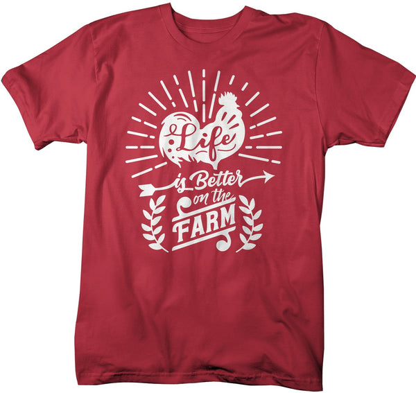 Men's Farm T Shirt Life Better On Farm Shirt Chicken TShirt Hipster Farming Shirts Farmer T Shirt-Shirts By Sarah