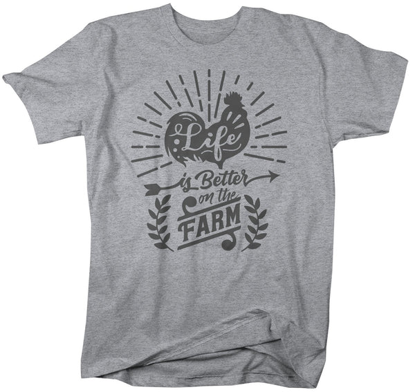 Men's Farm T Shirt Life Better On Farm Shirt Chicken TShirt Hipster Farming Shirts Farmer T Shirt-Shirts By Sarah