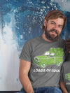 Men's Funny St. Patrick's Day Shirt Loads Of Luck T Shirt Pickup Truck Clover Lucky 4 Leaf Gift Saint Patricks Irish Green Man Unisex Tee