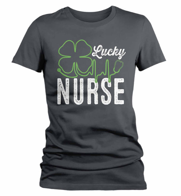 Women's St. Patrick's Day T Shirt Lucky Nurse Shamrock Shirt Nurse St. Patrick's Day Shirt Lucky Nurse Tee-Shirts By Sarah