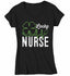 Women's V-Neck St. Patrick's Day T Shirt Lucky Nurse Shamrock Shirt Nurse St. Patrick's Day Shirt Lucky Nurse Tee-Shirts By Sarah
