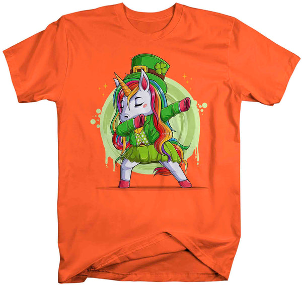 Men's Funny St. Patrick's Day Shirt Lucky Unicorn T Shirt Rainbow Mythical Clover Horse Gift Saint Patricks Irish Man Unisex Tee-Shirts By Sarah