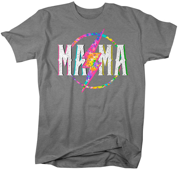 Unisex Mama Shirt Retro Mom T Shirt Leopard Mama TShirt Mother's Day Lightning Rocker Rock Star Tee Men's Soft Cotton Gift Idea-Shirts By Sarah