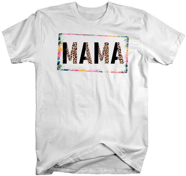 Men's Mama Shirt Mother's Day Gift Shirt For Mom Floral Boho Leopard Animal Print Tee Gift For Momma Mod Tee Unisex Soft-Shirts By Sarah