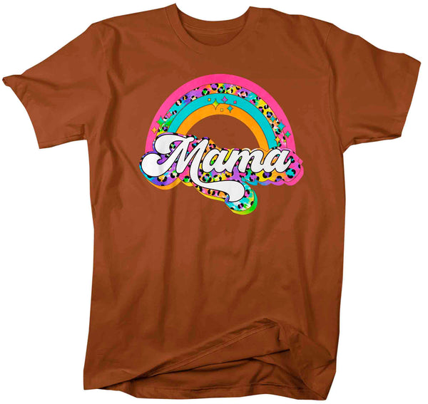 Unisex Retro Mama Shirt Rainbow Mom T Shirt Vintage Leopard Print TShirt Mother's Day Mama Tee Men's Soft Cotton Gift Idea-Shirts By Sarah