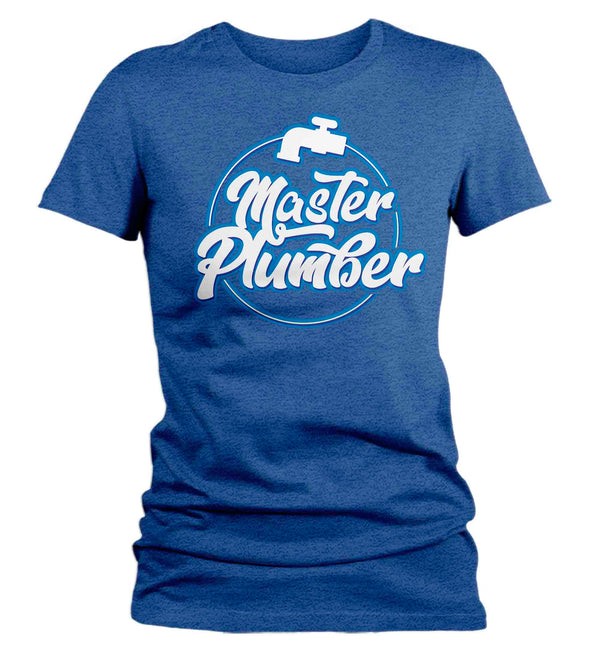 Women's Master Plumber Shirt Plumb T Shirt Plumbing Tee Plumber Faucet Gift Shirt for Plumber Ladies Tee Pipe Union Worker-Shirts By Sarah