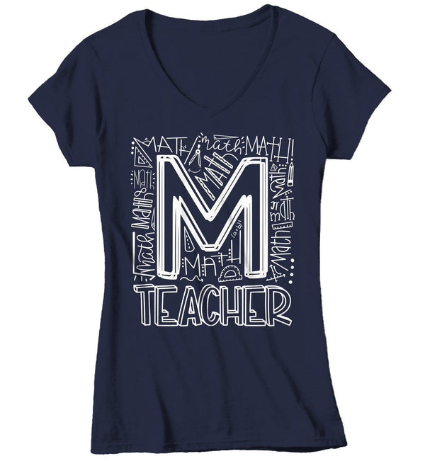 Women's Math Teacher T Shirt Math Typography T Shirt Cute Back To School Shirt Mathematics Teacher Gift Shirts-Shirts By Sarah