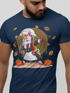 Men's Funny Thanksgiving Tee Unicorn Shirt Pilgrim Hat Shirts Turkey Day TShirt Holiday Illustrated Unisex Soft Graphic Shirt