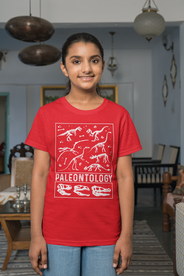 Kids Paleontology T Shirt Dinosaur Fossil Record Bones Dig Dino Shirt Excavate T-Shirt Paleontologist Gift Scientist Tee Unisex-Shirts By Sarah