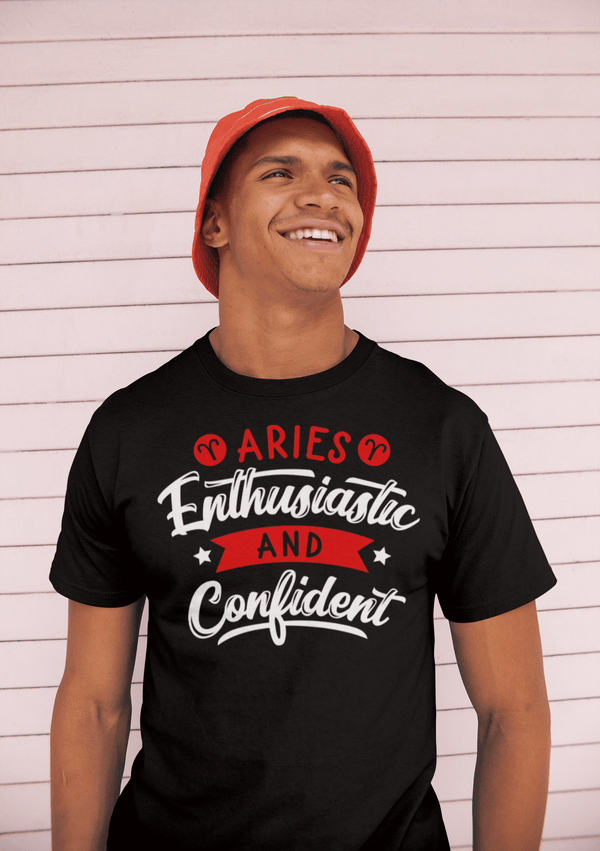 Men's Aries T-Shirt Enthusiastic & Confident Shirt Horoscope Shirt Astrology Shirts Aries TShirt Astrological-Shirts By Sarah