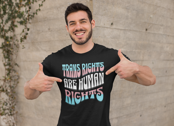 Men's Trans Rights Shirt Pro LGBTQ T Shirt Transsexual Support Tee Flag Human Equality TShirt Drag Queen Unisex Man-Shirts By Sarah