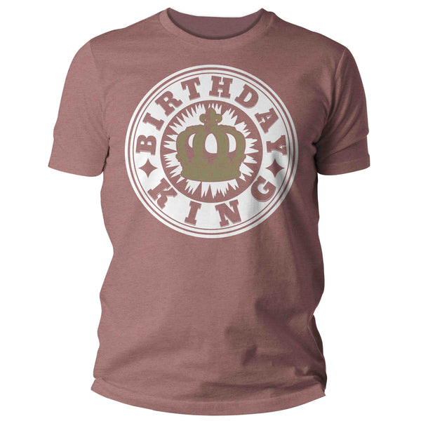 Men's Funny Birthday T Shirt King Shirt Royal Crown Royalty Gift Grunge Bday Gift Men's Unisex Soft Tee 40th 50th 60th 70th Unisex Man-Shirts By Sarah