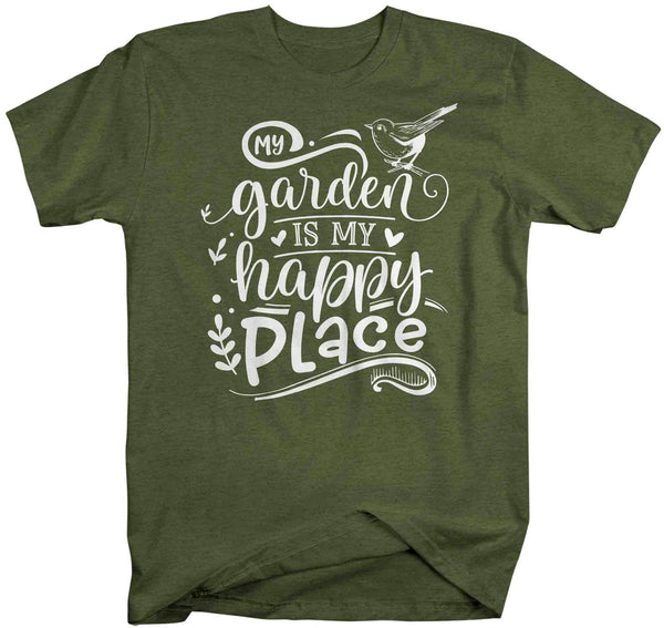 Men's Funny Gardener Shirt Garden Is My Happy Place T Shirt Funny Gardening Gift Idea Farmer Tee Garden TShirt Man Unisex Soft-Shirts By Sarah