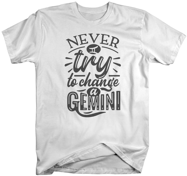 Men's Gemini T-Shirt Never Try To Change Gemini Shirt Horoscope Shirt Astrology Shirts Gemini Shirt Astrological-Shirts By Sarah