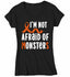 Women's V-Neck Multiple Sclerosis T Shirt Not Afraid Monsters MS Shirt Orange Ribbon T Shirt Inspirational MS Shirt-Shirts By Sarah